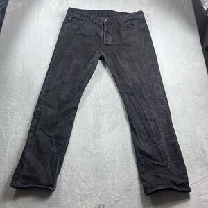 Levis 501 Straight Leg Button-Fly Washed Black Jeans 38x30*‎ Red Tab